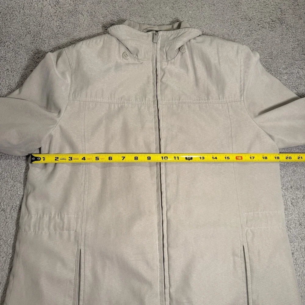 London Fog Women's Lined Microfiber‎ Sueded Zip Front Rain Jacket Sz XS PETITE